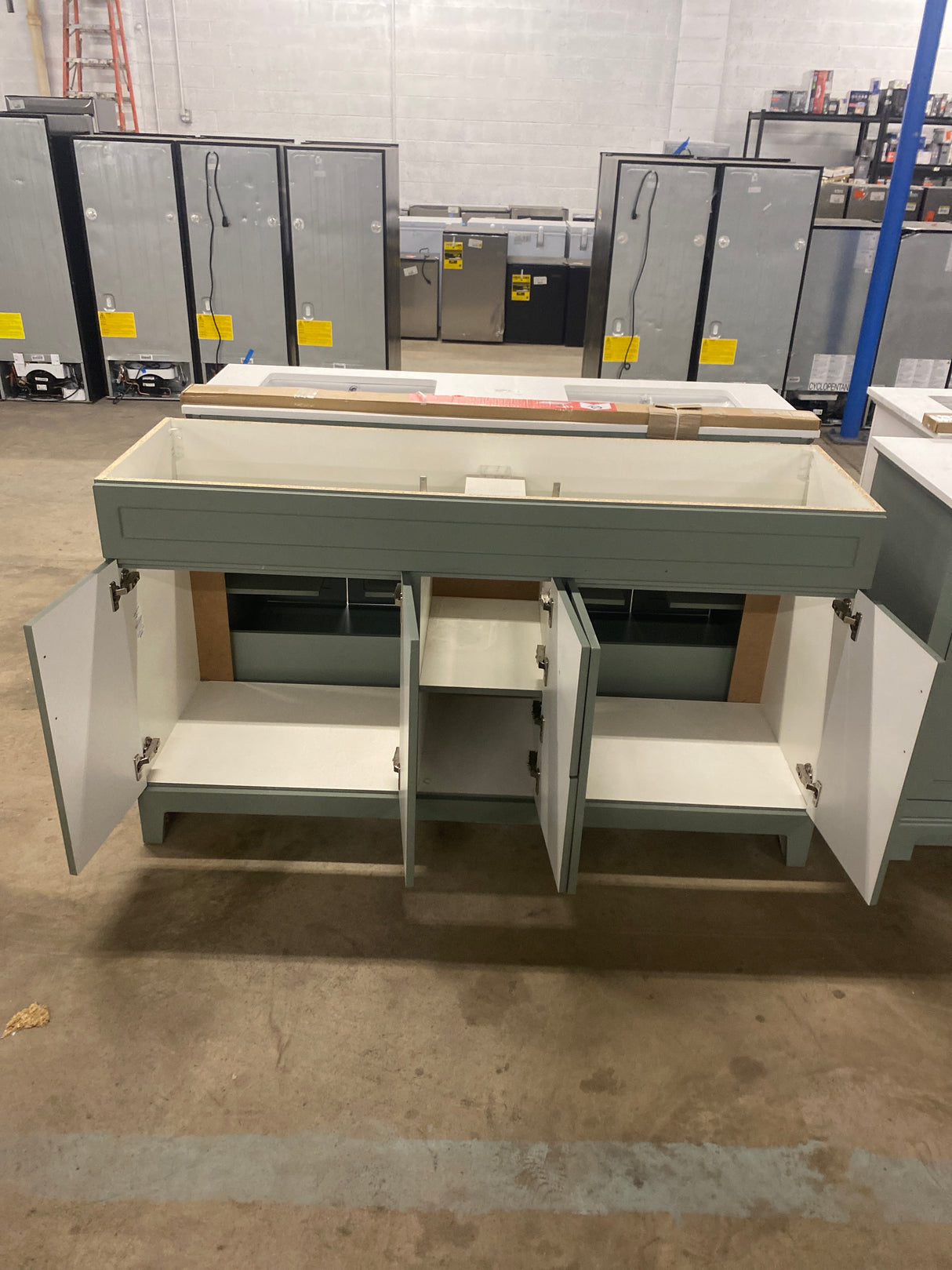 Chasbury 61 in. Double Sink Palm Green Bath Vanity without Top