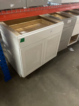 Westfield Feather White Shaker Stock Assembled Base Kitchen Cabinet (36 in. W x 23.75 in. D x 35 in. H)