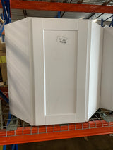 Shaker Satin White Stock Assembled Diagonal Corner Wall Kitchen Cabinet (24 in. x 30 in. x 12 in.)
