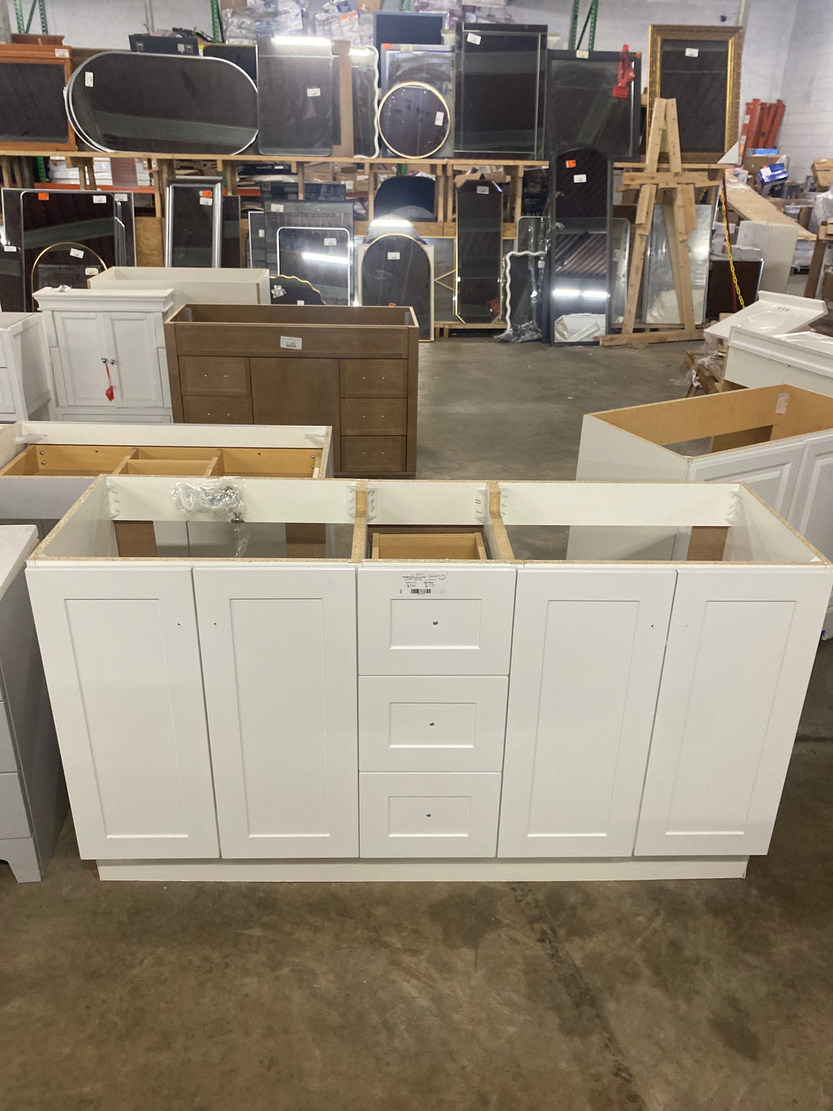 Bannister 61 in. Double Sink White Bath Vanity without Top