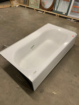 Princeton Luxury Ledge 5 ft. Americast Left-Hand Drain Drop-in Rectangular Bathtub in White