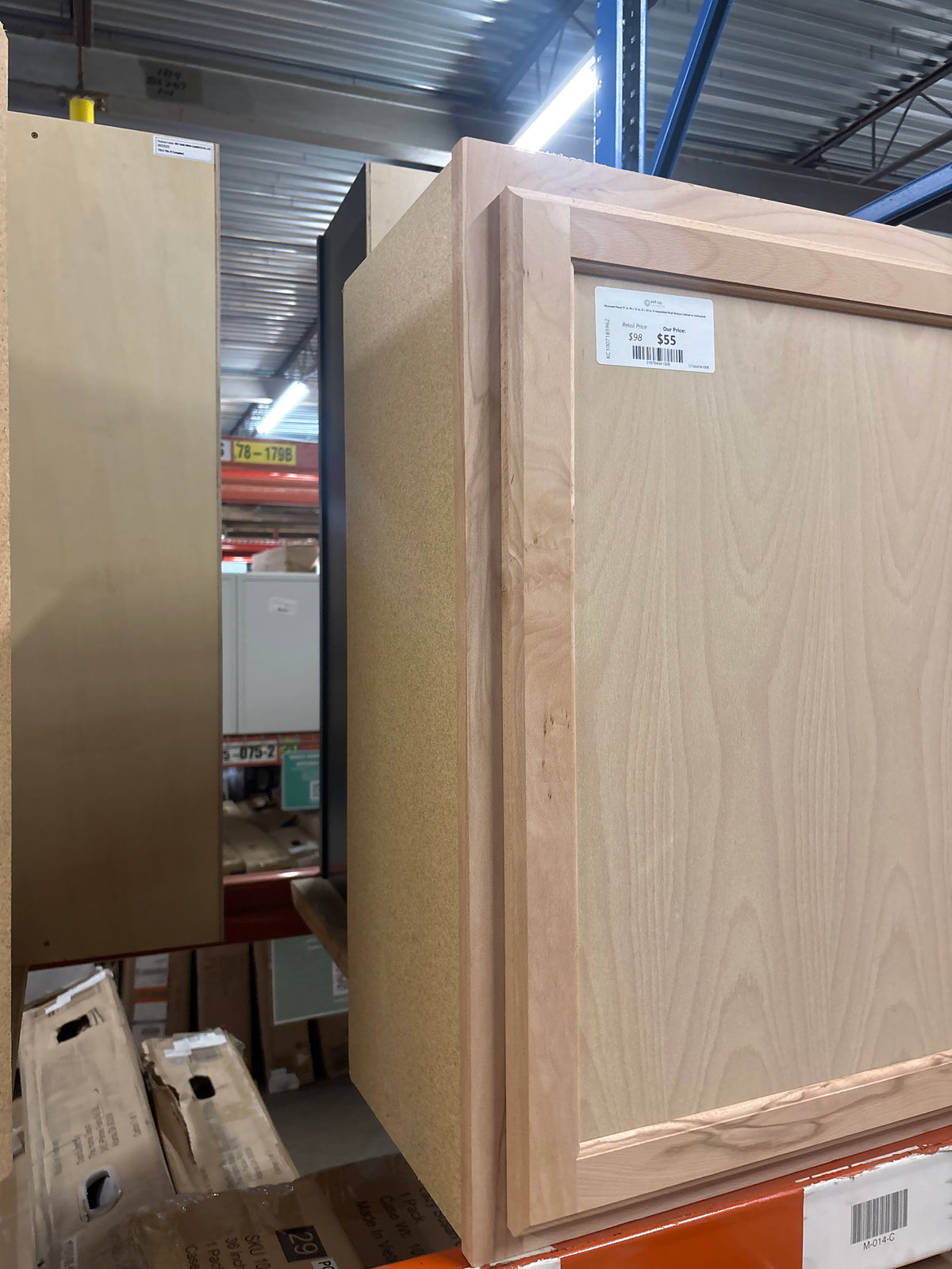 Recessed Panel 21 in. W x 12 in. D x 30 in. H Assembled Wall Kitchen Cabinet in Unfinished