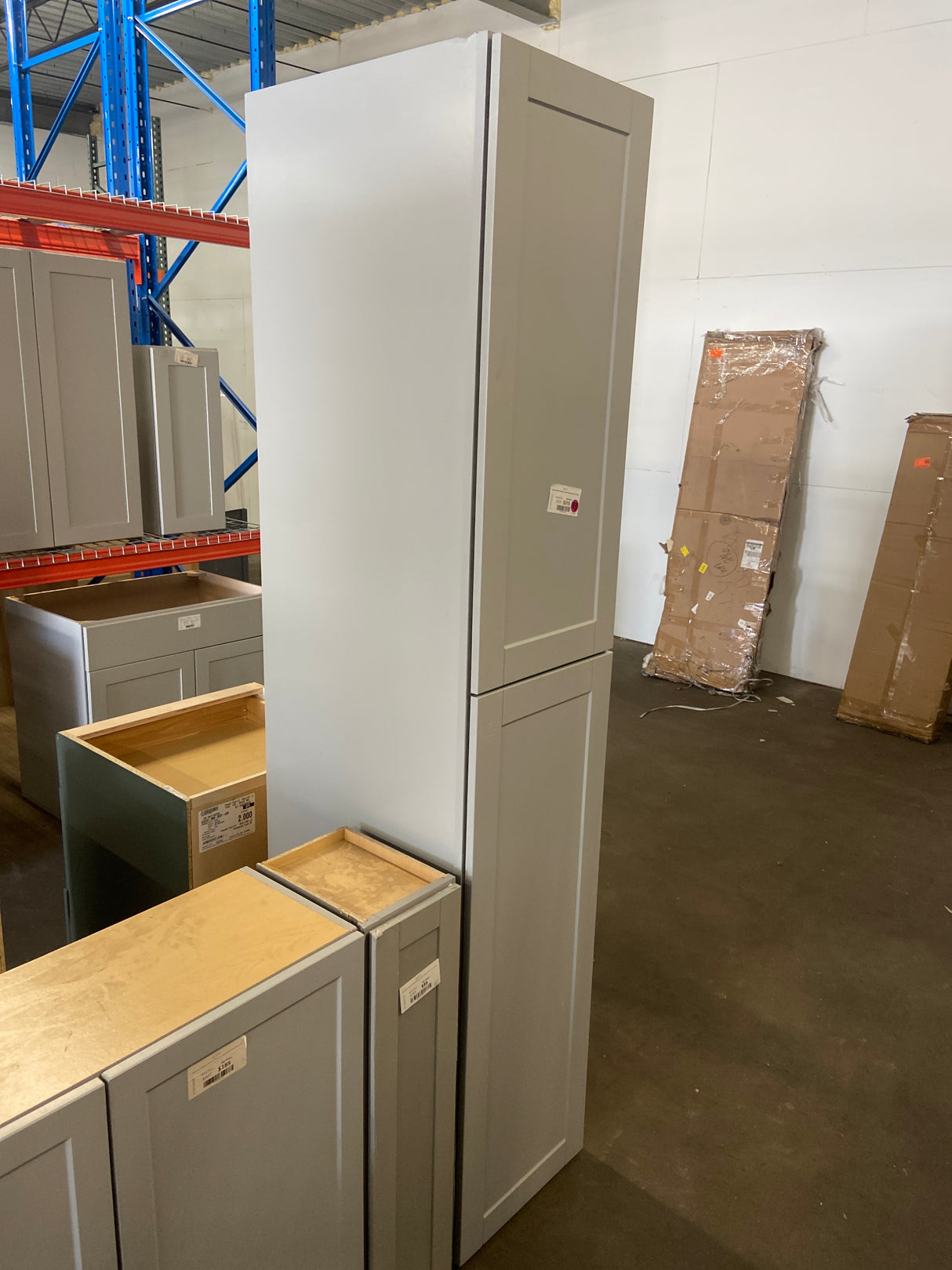 Shaker Assembled 18x96x24 in. Pantry Kitchen Cabinet in Dove Gray