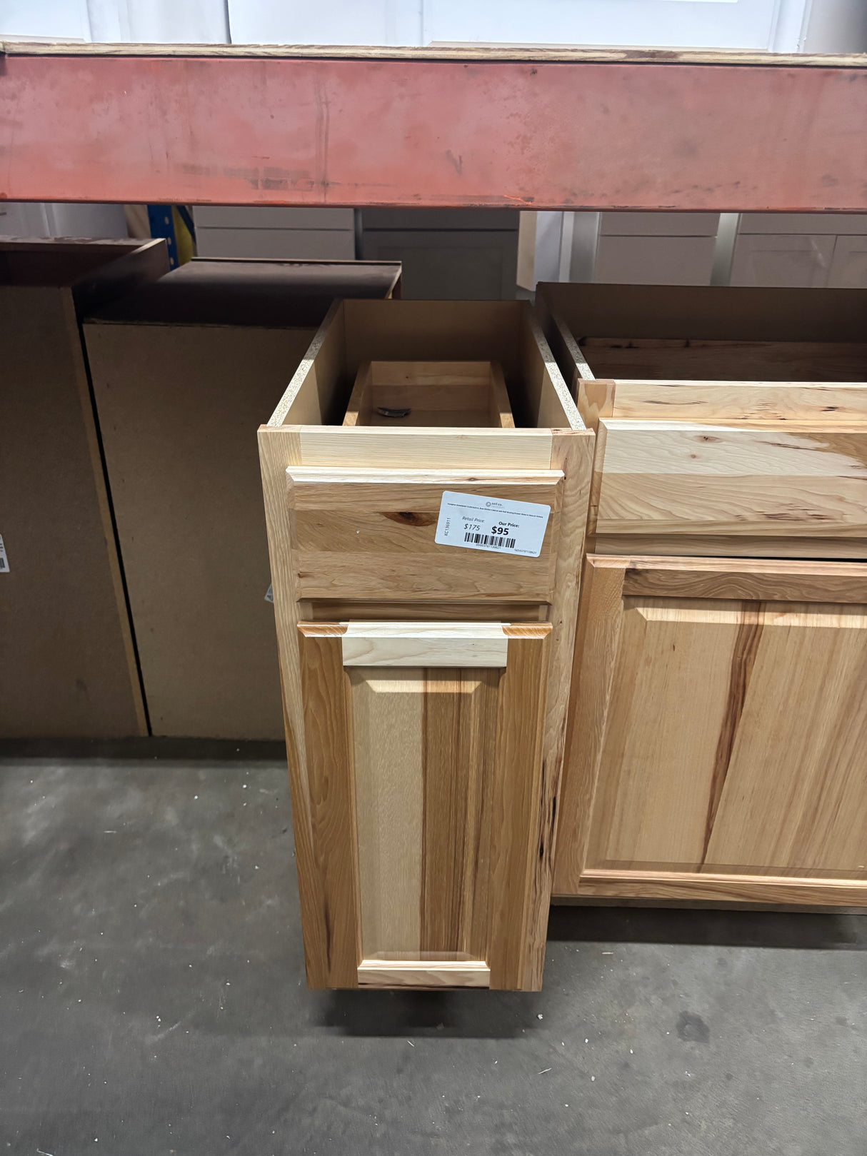 Hampton Assembled 12x34.5x24 in. Base Kitchen Cabinet with Ball-Bearing Drawer Glides in Natural Hickory