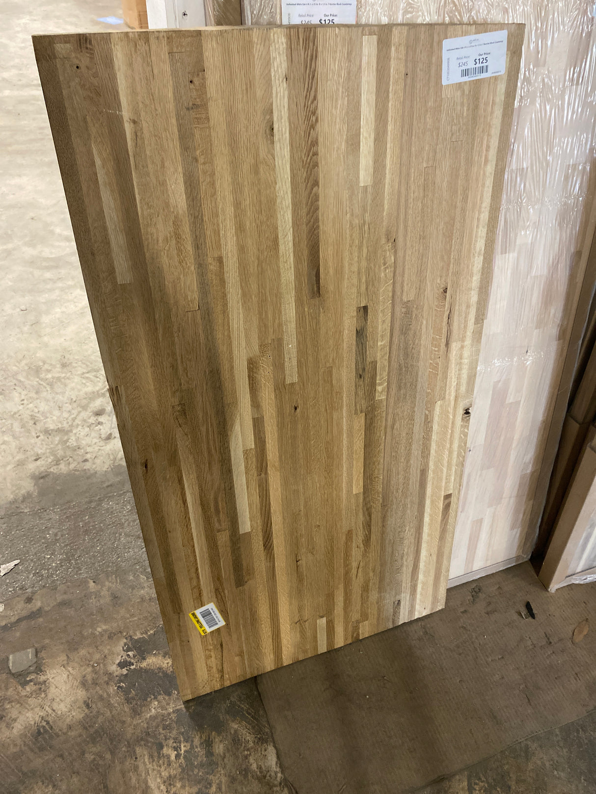 Unfinished White Oak 4 ft. L x 25 in. D x 1.5 in. T Butcher Block Countertop