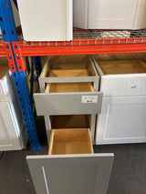 Shaker 18 in. W x 24 in. D x 34.5 in. H Assembled Double Trash Can Base Kitchen Cabinet in Dove Gray