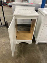 19 in. W x 18 in. D x 34 in. H Single Sink Freestanding Bath Vanity in White with White Cultured Marble Top
