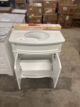 Terryn 31 in. W x 20 in. D x 35 in. H Vanity in White with Engineered White Marble Top and White Sink