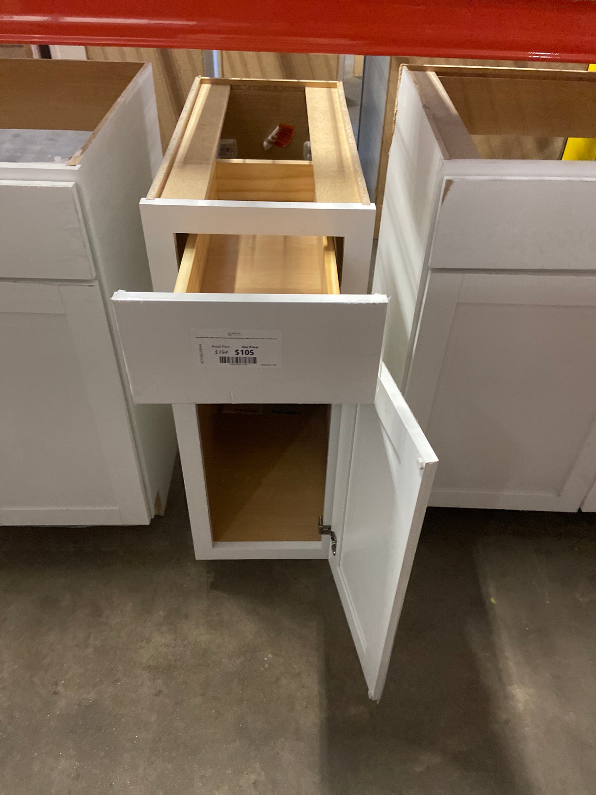 Westfield Feather White Shaker Stock Assembled Base Kitchen Cabinet (12 in. W x 23.75 in. D x 35 in. H)