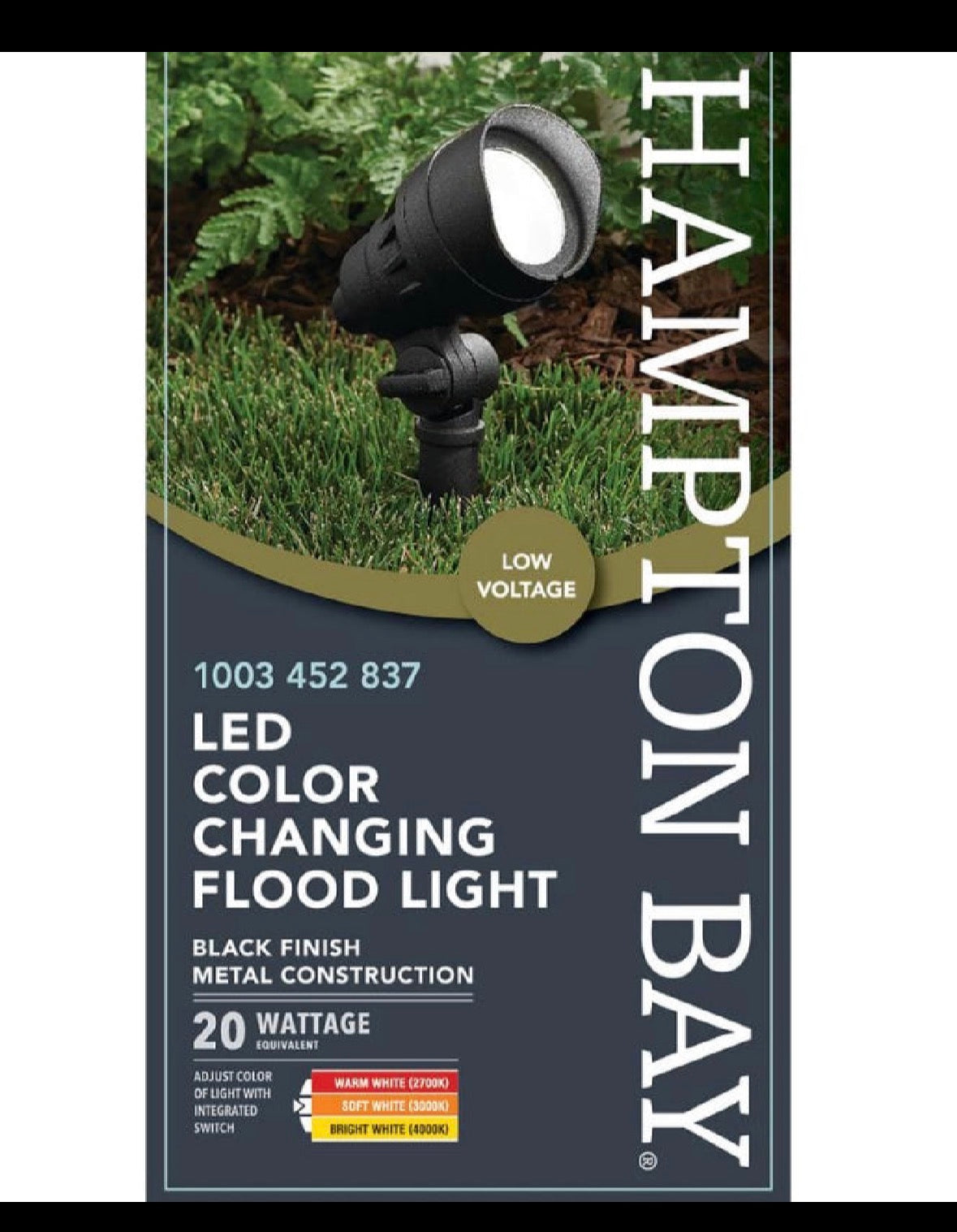 20-Watt Equivalent Millennium Black Adjustable Light Color Integrated LED Outdoor Landscape Flood Light