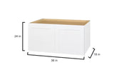 Avondale Shaker Alpine White Ready to Assemble Plywood 36 x 18in Wall Bridge Kitchen Cabinet(36 in W x 18 in H x 24in D)