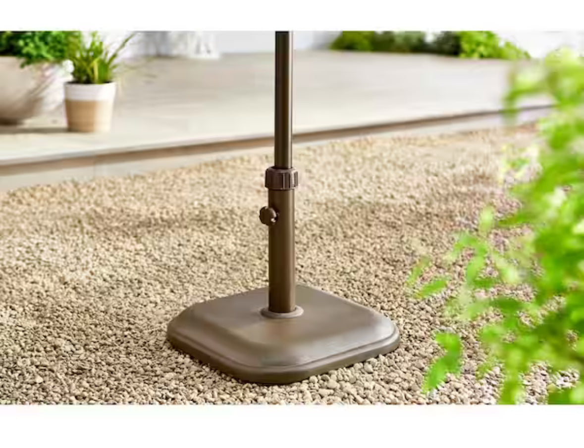 26 lbs. Concrete and Resin Patio Umbrella Base in Brown