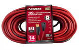 100 ft. 14/3 Medium Duty Indoor/Outdoor Extension Cord, Red/Black