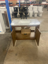Collette 36 in. Single Sink Cinnamon Oak Bath Vanity with Carrara White Marble Top (Assembled)
