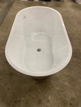 51 in. x 27.5 in. Acrylic Free Standing Soaking Bathtub Modern Flatbottom Freestanding Alone Soaker Bathtub in White