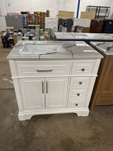 Melpark 36 in. W x 22 in. D x 34.5 in. H Bath Vanity in White with White Cultured Marble Top