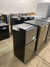 3.5 cu. ft. Mini Refrigerator in Silver with Freezer, 2-Door, 7 Level Thermostat and Removable Shelves