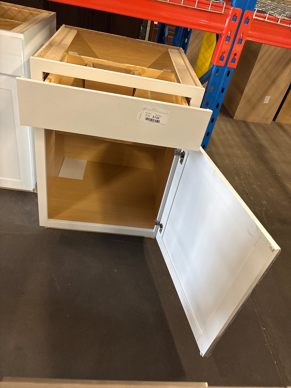 Westfield Feather White Shaker Stock Assembled Base Kitchen Cabinet (24 in. W x 23.75 in. D x 35 in. H)
