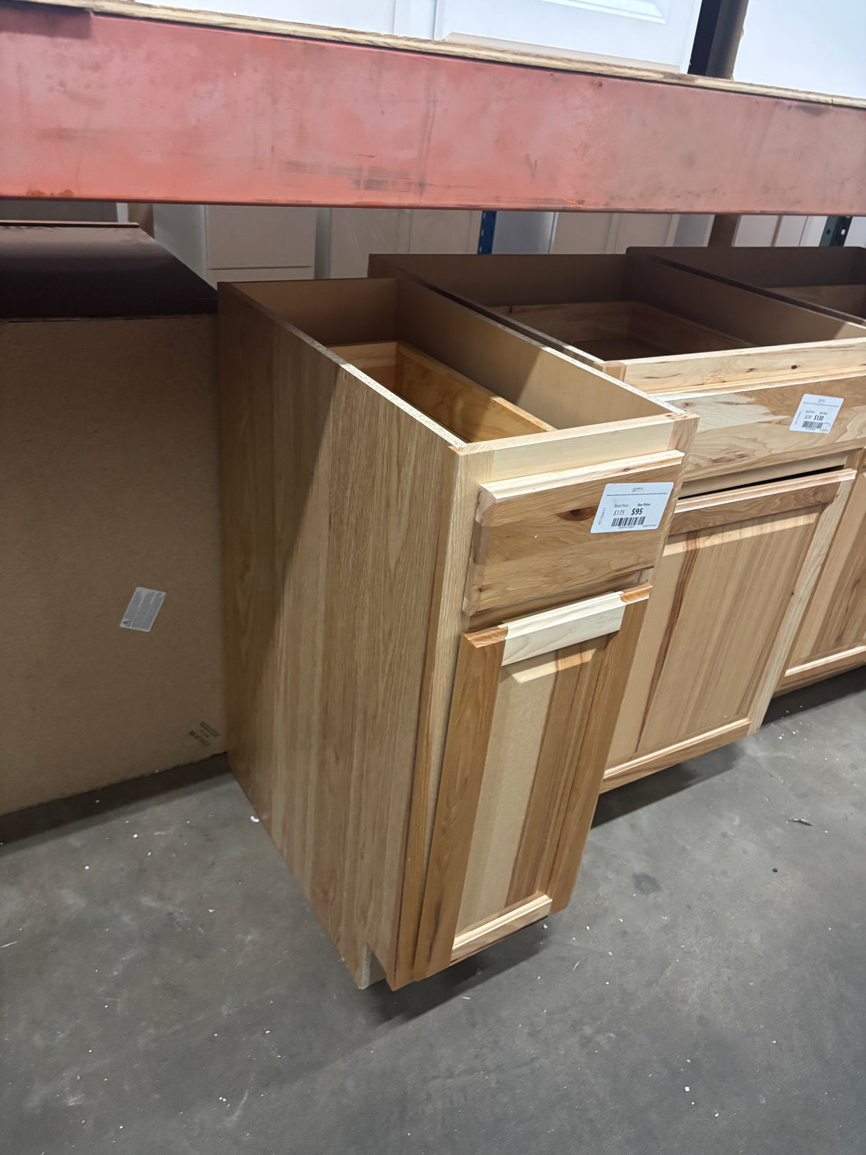 Hampton Assembled 12x34.5x24 in. Base Kitchen Cabinet with Ball-Bearing Drawer Glides in Natural Hickory