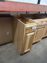Hampton Assembled 12x34.5x24 in. Base Kitchen Cabinet with Ball-Bearing Drawer Glides in Natural Hickory