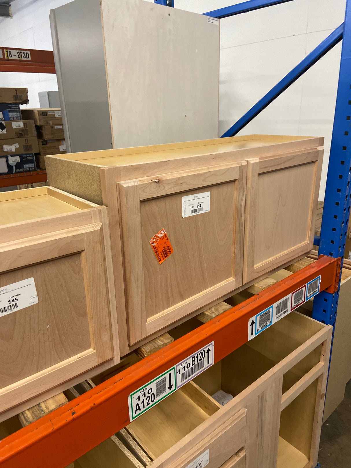 36 in. W x 12 in. D x 18 in. H Assembled Wall Bridge Kitchen Cabinet in Unfinished with Recessed Panel
