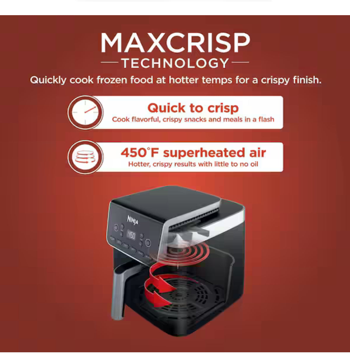6.5 qt. Grey Air Fryer Pro XL 6 in. 1 with Nonstick Basket and Crisper Plate