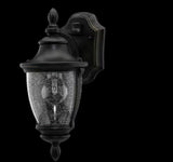 Wilkerson 14.13 in. 1-Light Hardwired Black Outdoor Wall Light Lantern Sconce with No Bulb Included