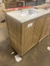 Huckleberry 24 in. W x 19 in. D x 34 in. H Single Sink Bath Vanity in Weathered Tan with White Engineered Marble Top