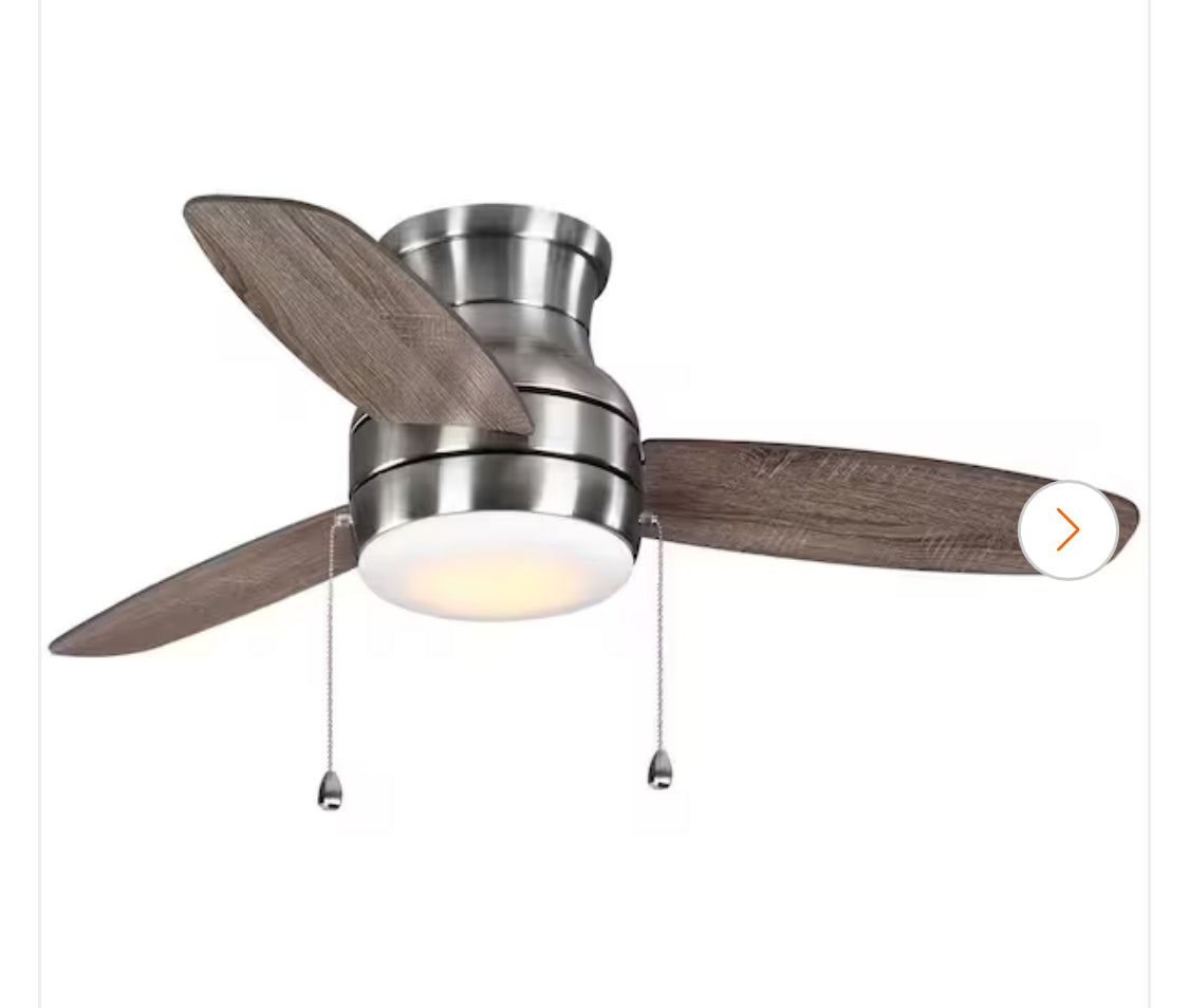 Ashby Park 44 in. White Color Changing Integrated LED Brushed Nickel Ceiling Fan with Light Kit and 3 Reversible Blades