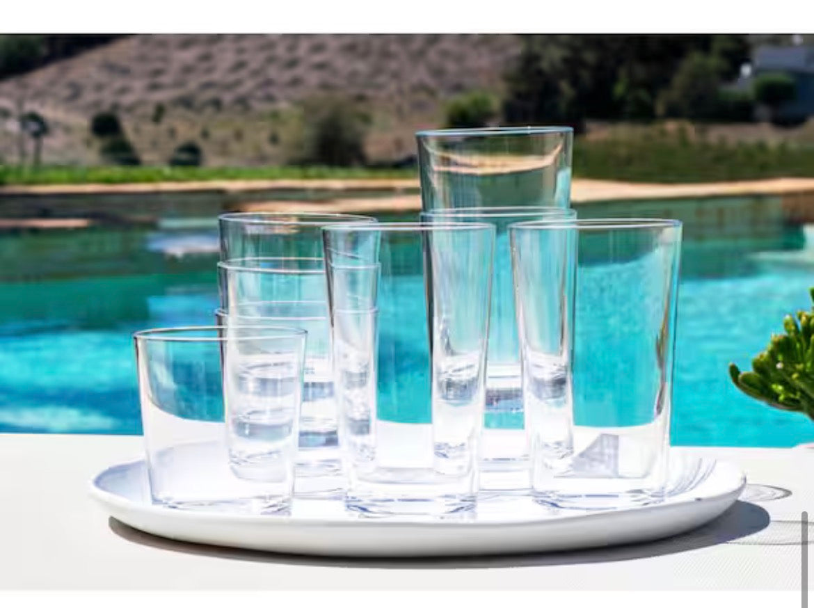 Simple 21 oz. Clear Acrylic Drinkware Set (Set of 8)