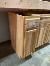 Hampton Assembled 12x34.5x24 in. Base Kitchen Cabinet with Ball-Bearing Drawer Glides in Natural Hickory