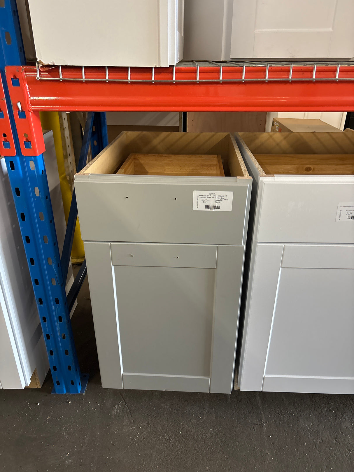 Shaker 18 in. W x 24 in. D x 34.5 in. H Assembled Double Trash Can Base Kitchen Cabinet in Dove Gray