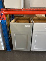 Shaker 18 in. W x 24 in. D x 34.5 in. H Assembled Double Trash Can Base Kitchen Cabinet in Dove Gray