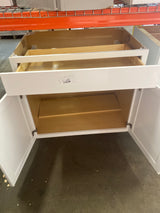Westfield Feather White Shaker Stock Assembled Base Kitchen Cabinet (36 in. W x 23.75 in. D x 35 in. H)