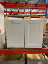 Shaker Satin White Stock Assembled Wall Bridge Kitchen Cabinet (30 in. x 23.5 in. x 12 in.)
