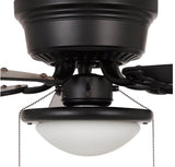 Hugger 52 in. LED Indoor Black Ceiling Fan with Light Kit