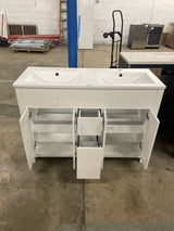 48W x 18D x 34H Vanity in White with Ceramic Top In White