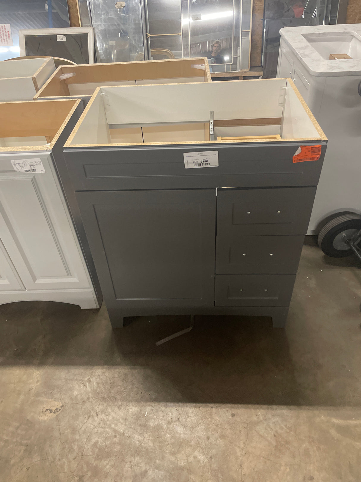 Thornbriar 30 in. W x 22 in. D x 34 in. H Bath Vanity Cabinet without Top in Cement