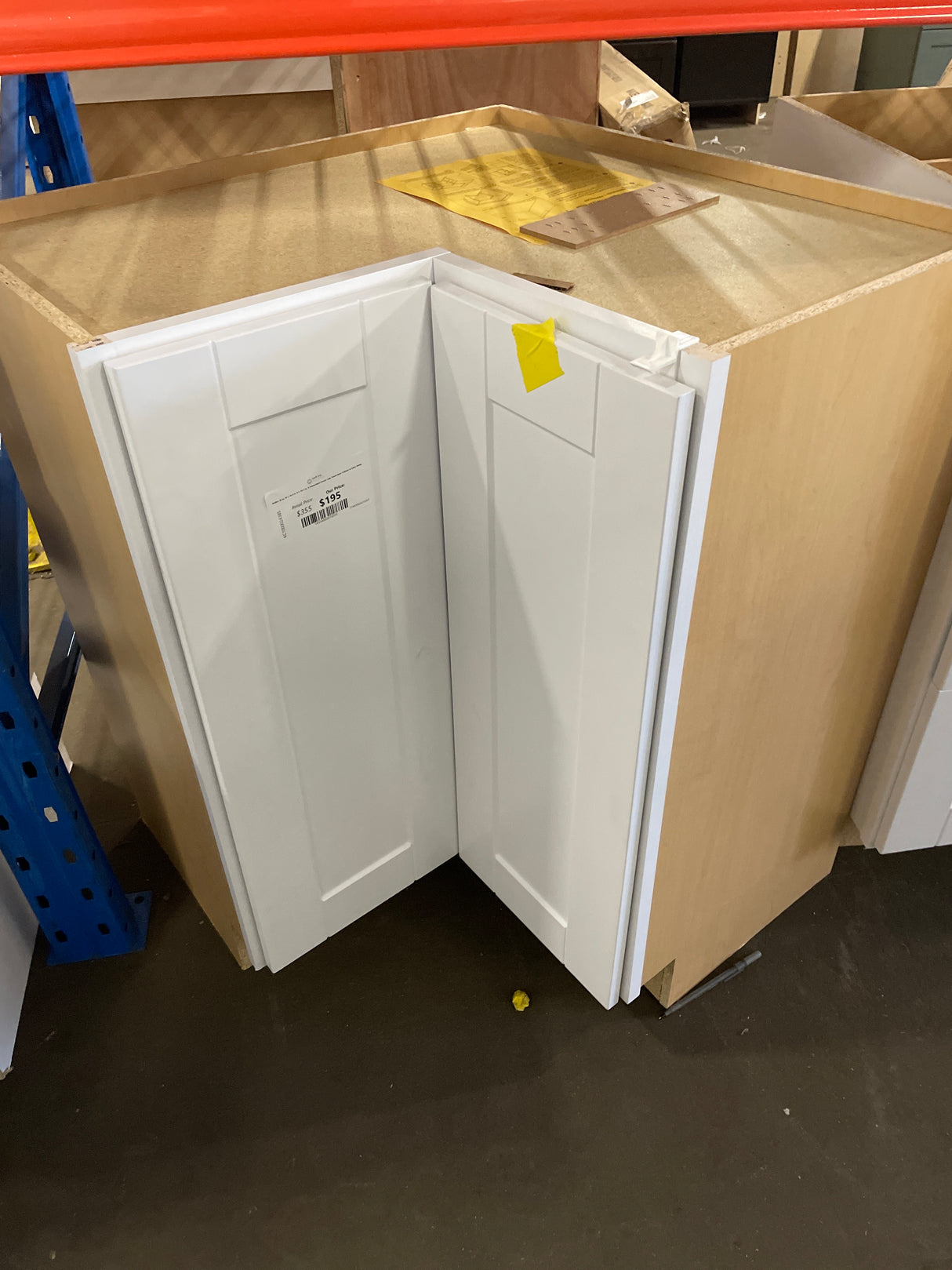 Shaker 36 in. W x 16.5 in. D x 34.5 in. H Assembled Corner Lazy Susan Base Cabinet in Satin White