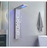 4-Jet Rainfall Shower Tower Shower Panel System with Rainfall Shower Head Shower Wand With LED light in Chrome Nickel