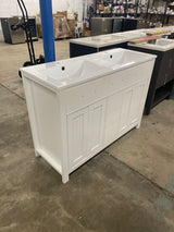 48W x 18D x 34H Vanity in White with Ceramic Top In White