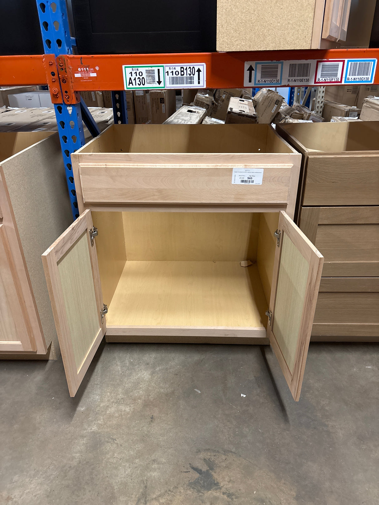 Hampton Assembled 30x34.5x24 in. Sink Base Cabinet in Unfinished Beech
