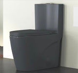 Reno 1-Piece 1.1/1.6 GPF Siphon Dual Flush Elongated ADA Chair Height Toilet in Charcoal Gray, Seat Included