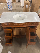 Winslow 45 in. W x 22 in. D x 35 in. H Single Sink Freestanding Bath Vanity in Antique Cherry with White Porcelain Top