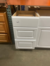 Hampton 18 in. W x 21 in. D x 34.5 in. H Satin White Assembled Bath 3-Drawer Base Cabinet