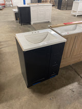 Bannister 25 in. W x 19 in. D x 35 in. H Single Sink Bath Vanity in Deep Blue with White Cultured Marble Top