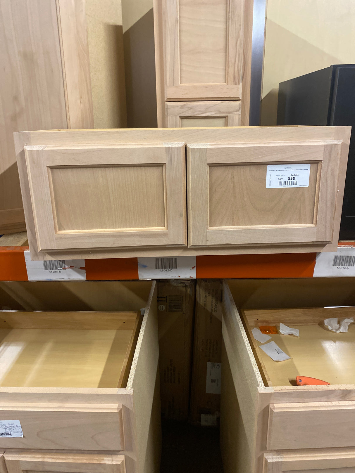 Hampton 30 in. W x 12 in. D x 12 in. H Assembled Wall Bridge Kitchen Cabinet in Unfinished