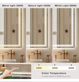 36 in. W x 36 in. H Rectangular Frameless LED Front Light and Backlit Anti-Fog Wall Mirror Bathroom Vanity Mirror
