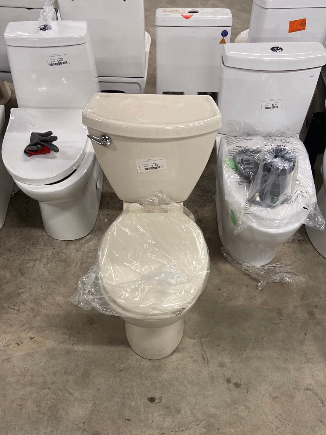 Cadet 3 Powerwash Tall Height 10 in. Rough 2-piece 1.6 GPF Single Flush Round Toilet in Bone, Seat Not Included