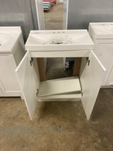 Penlee 25 in. Single Sink White Bath Vanity with White Cultured Marble Top (Assembled)